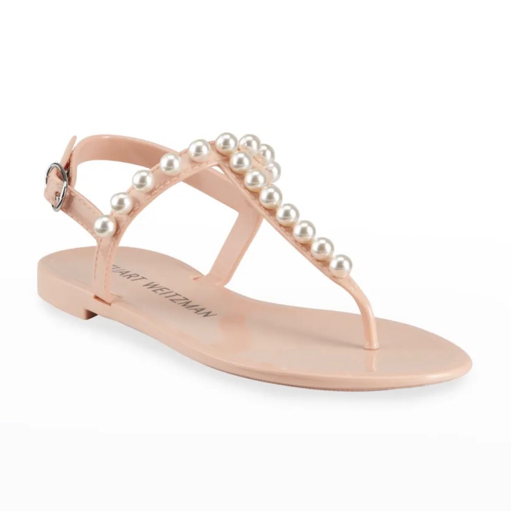 Stuart Weitzman
Goldie Pearly POUDRE Stud Jelly Sandals